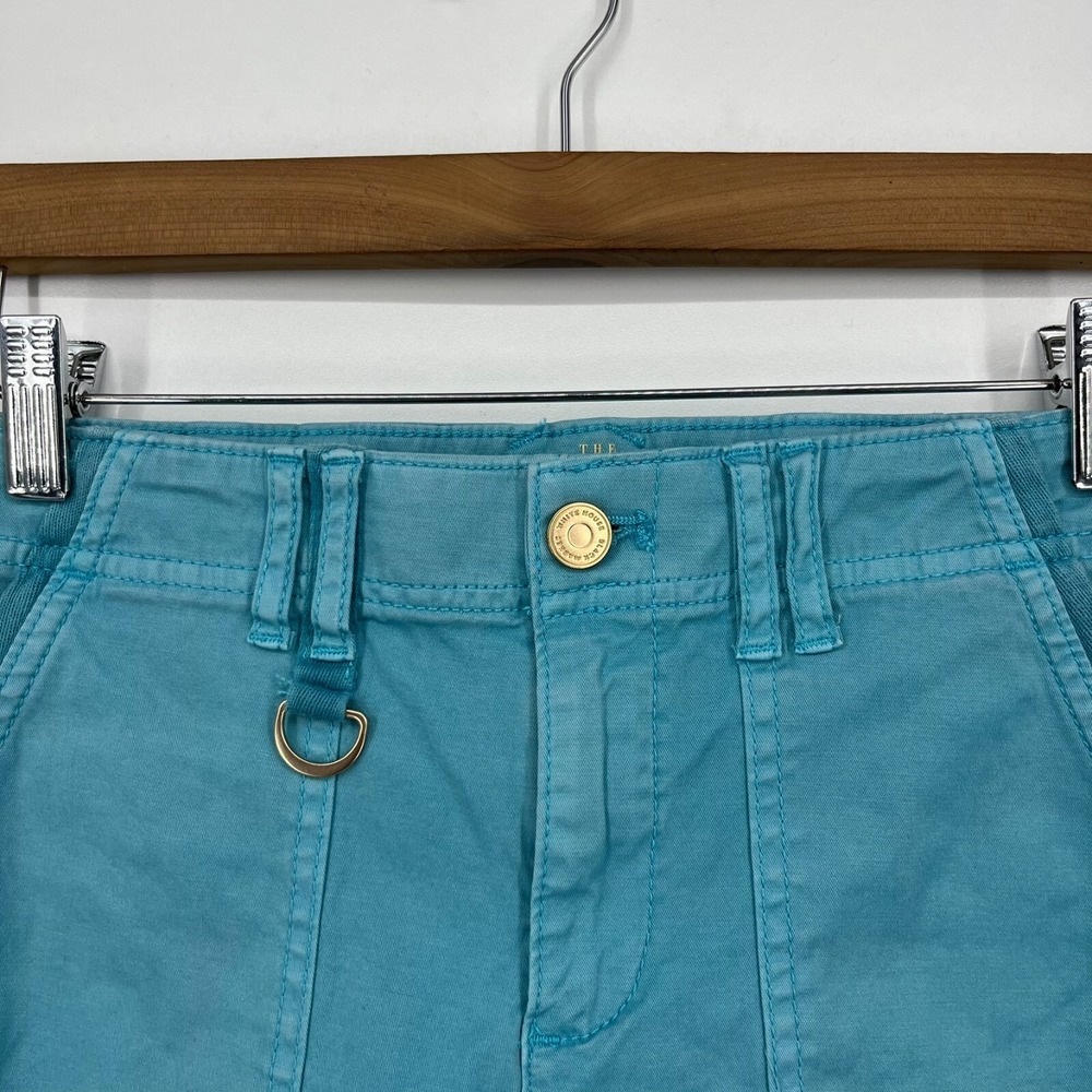 White House Black Market Cargo Pants Women's Size 2 Blue Slim Crop Tactical - Picture 4 of 12